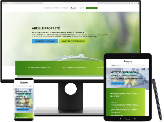 Koralyn Krea • Réalisations Sites WordPress • Site vitrine Abeille Propreté