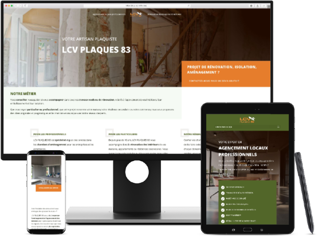 Koralyn Krea • Réalisations Sites WordPress • Site vitrine LCV Plaques 83