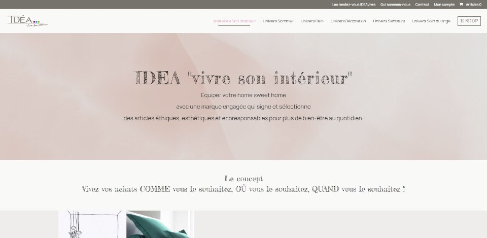 Koralyn Krea • Réalisations Sites WordPress WooCommerce • Site marchand Idea Vivre son intérieur
