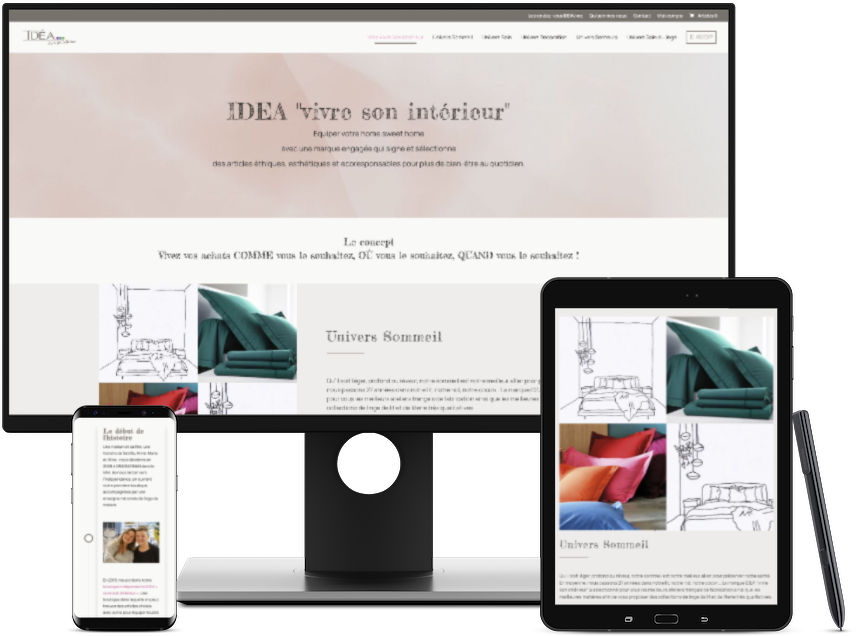 Koralyn Krea • Réalisations Sites WordPress WooCommerce • Site marchand Idea Vivre son intérieur