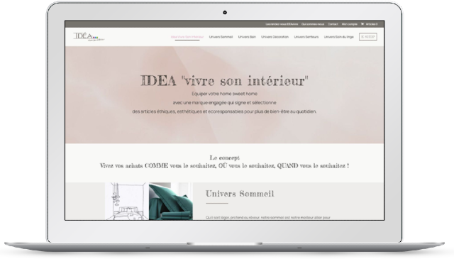 Koralyn Krea • Réalisations Sites WordPress WooCommerce • Site marchand Idea Vivre son intérieur