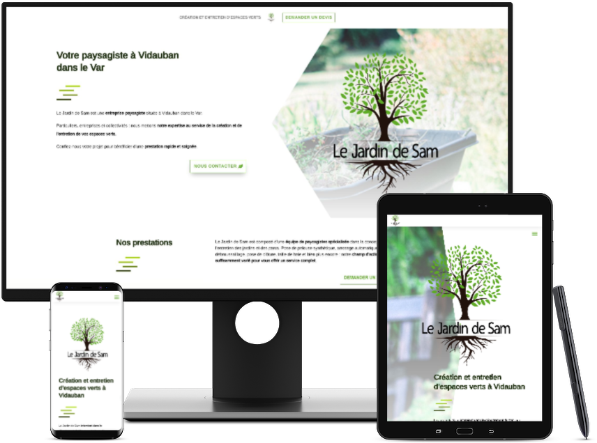 Koralyn Krea • Réalisations Sites WordPress • Site Paysagiste Le Jardin de Sam