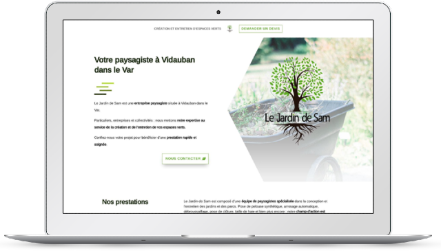 Koralyn Krea • Réalisations Sites WordPress • Site Paysagiste Le Jardin de Sam