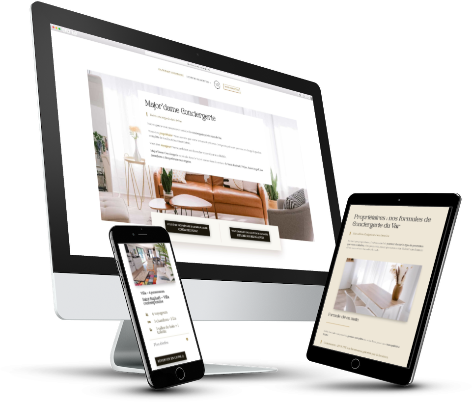 Koralyn Krea • Réalisations Sites WordPress • Site Vitrine Major'Dame Conciergerie