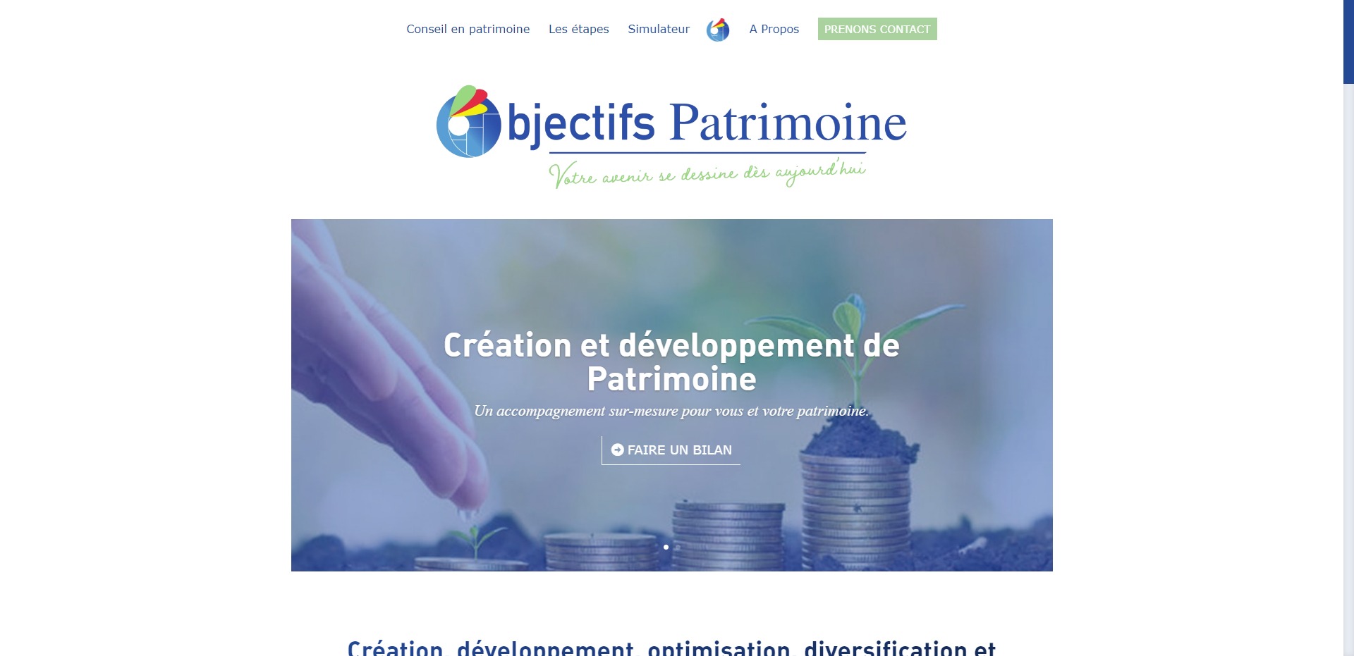 Koralyn Krea • Réalisations Sites WordPress • Site Vitrine Objectifs Patrimoine