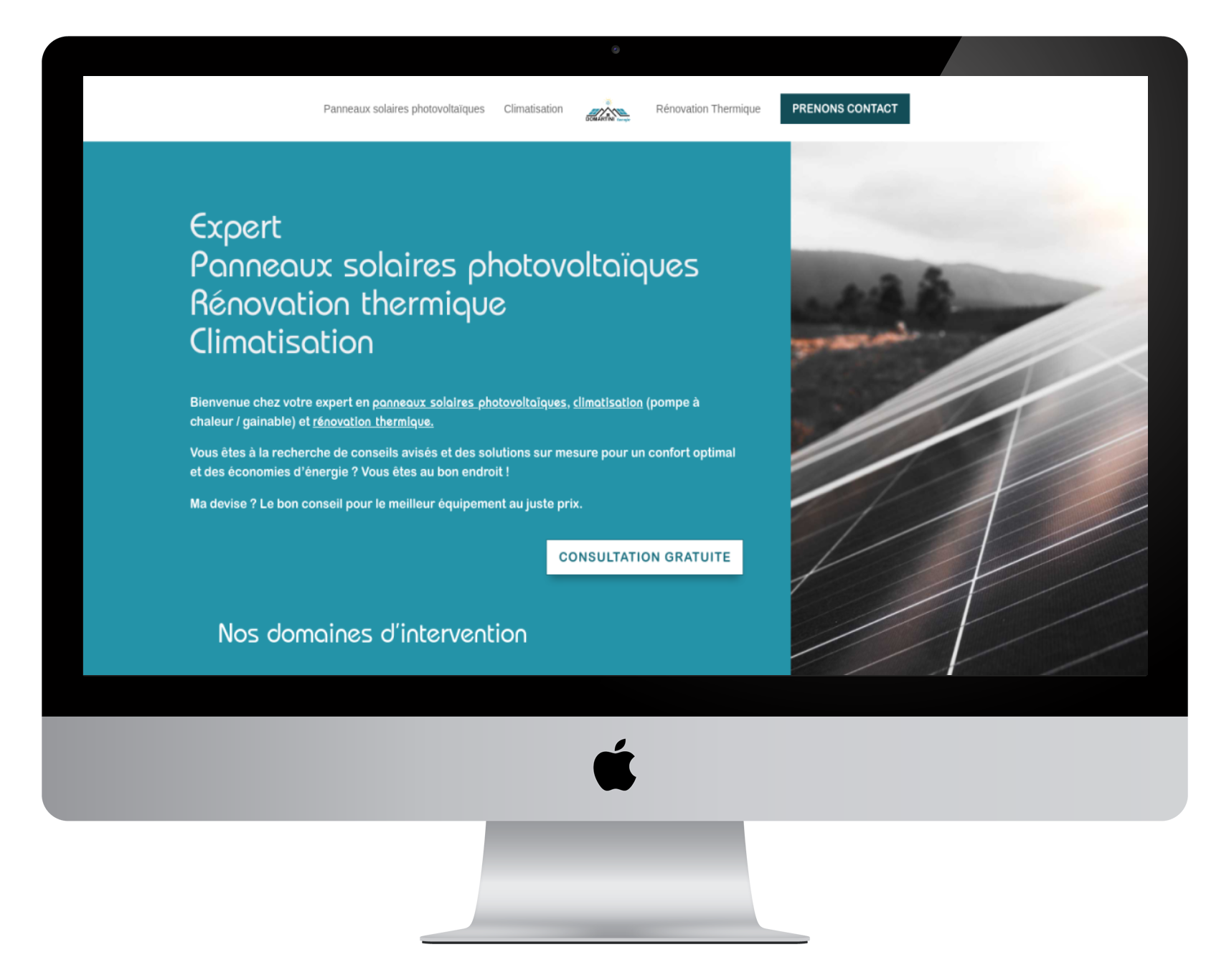 Koralyn Krea • Réalisations Sites WordPress • Site Vitrine Domartini Energie