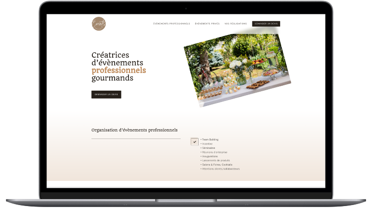 Site WordPress Evènements sucrés Events by BTC 