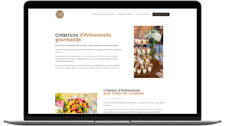 Site WordPress Evènements sucrés Events by BTC 